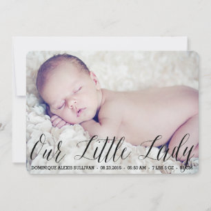 Faire-part Photo Script de Notre Petite Dame