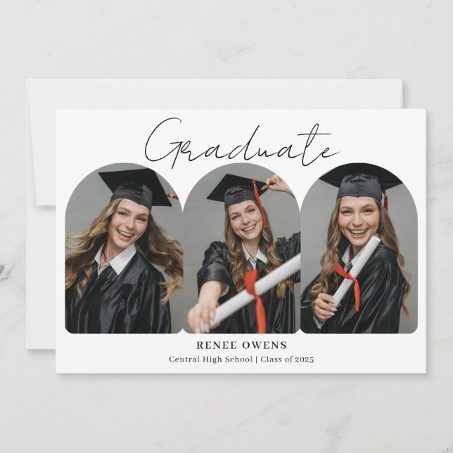 Faire-part Photo Template Graduation Flat Announcement Card (Devant)
