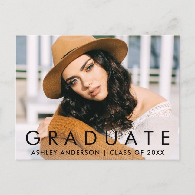 Faire-part photo tendance pour les diplômés (Devant)