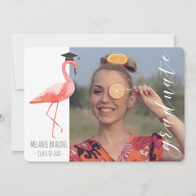Faire-part photo tropicale de graduation (Devant)