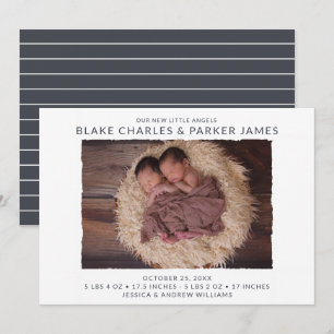Faire-part Photo Twin Boy Naissance