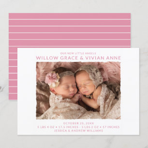 Faire-part Photo Twin Girl Naissance
