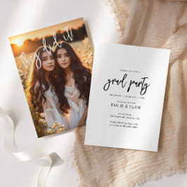 Faire-part photo Twins Double Grad Party