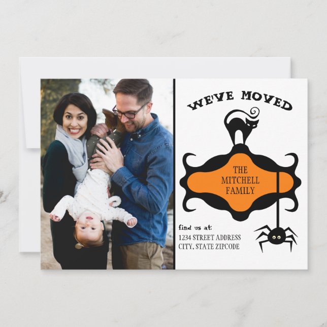 Faire-part Photo unique Nouvelle adresse Halloween Nous avons (Devant)