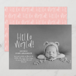 Faire-part Photographie de typographie rose minimaliste moder