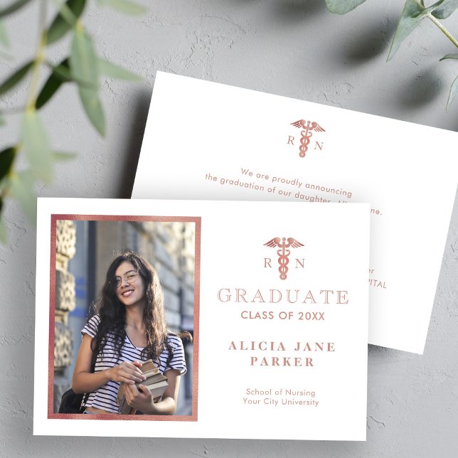 Faire-part Photographie d'or rose 2025 de l'école de soins in (Créateur téléchargé)