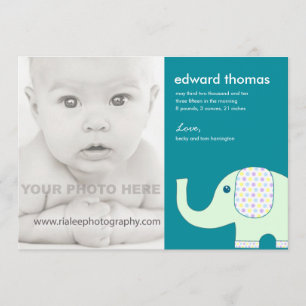 Faire-part Photos de bébés éléphants