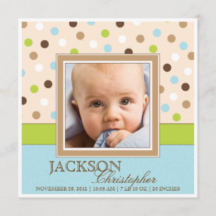 Faire-part Photos de la naissance deux de bébé dans le bleu +