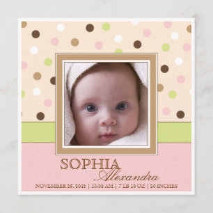 Faire-part Photos de la naissance deux de bébé dans le rose +