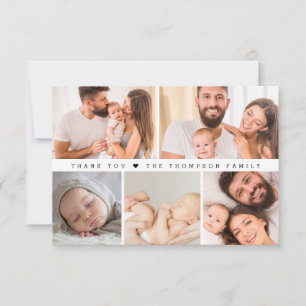 Faire-part Photos Nouveau-né moderne bébé merci note personna