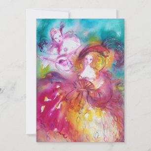 FAIRE-PART PIERROT ET ARLECCHINE