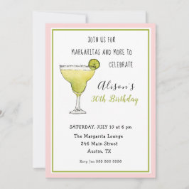 Faire-part Pink & green Margarita fête d'anniversaire Invitat