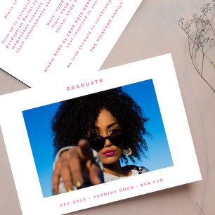 Faire-part Pink White Funky Photo College