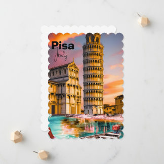 Faire-part Pisa Italy Travel Postcard, Pisa Travel Art Postca