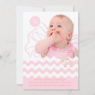 Faire-part PixDezines hippo rose+chevron/do-it-yourself coule