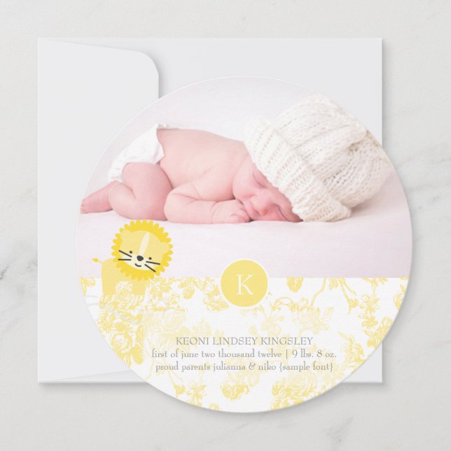 Faire-part PixDezines lion+toile (Devant)