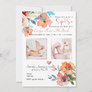 Faire-part PixDezines SIP+VOIR, FLEURS DE COULEUR D'EAU