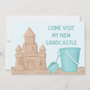 Faire-part Plage Mon nouveau Sandcastle Moving Nouvelle adres