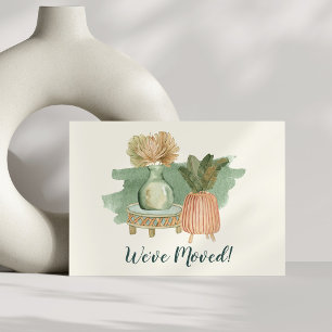 Faire-part Plantes aquarelles Boho Déménagement Nouvelle Adre