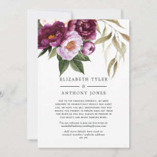 Faire-part Plum et Violet Floral Mariage Liste d'invités rédu