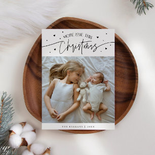 Faire-part Plus d'amour Ce Noël Photo blanche Naissance