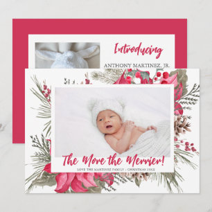Faire-part Plus de la photo Merrier Poinsettia Naissance de N