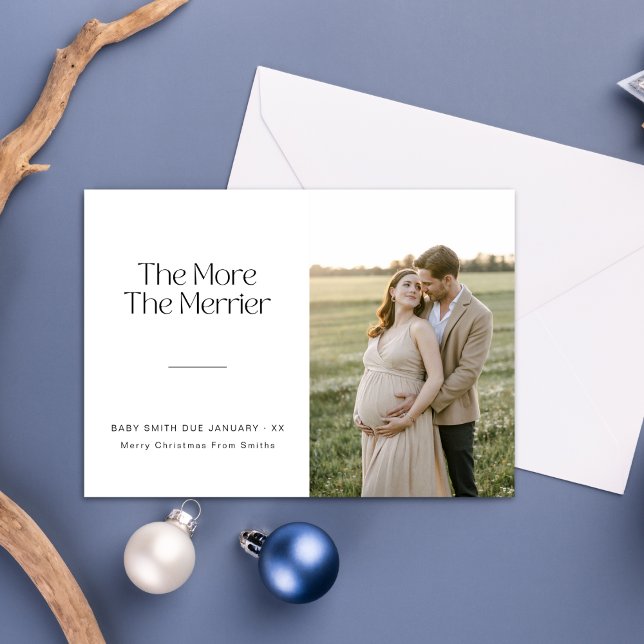 Faire-part Plus La Grossesse De Noël Verte Plus Merrier (Créateur téléchargé)
