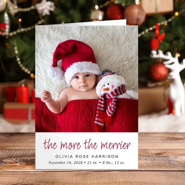 Faire-part Plus la photo de Noël de Merrier naît (A beautiful and unique way to thank family and friends and introduce them to your Christmas  baby)