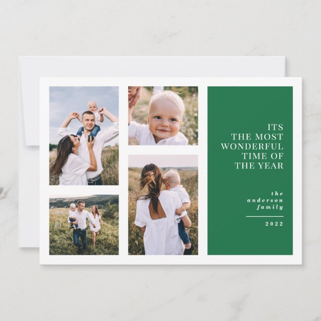 Faire-part Plus merveilleux temps noël multi photo announs (Devant)