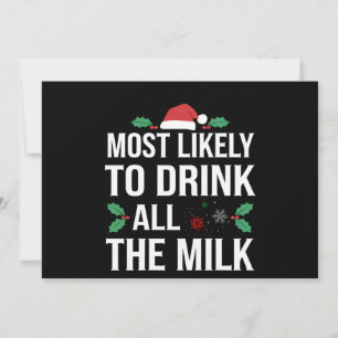 Faire-part Plus susceptible de boire tout le lait Noël Matchi
