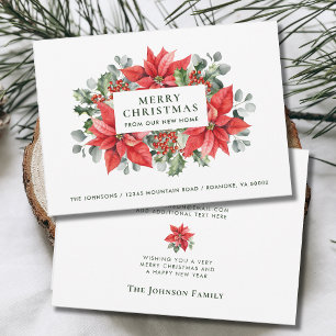 Faire-part Poinsettias Joyeux Noël de New Home