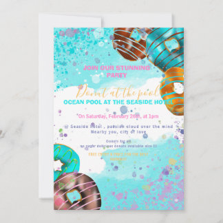 Faire-part Pool party - fête des beignes