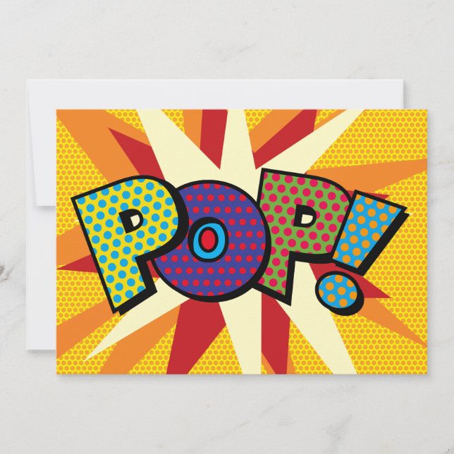 Faire-part POP Votre Bulle de Texte Discours Amusant Rétro (Devant)