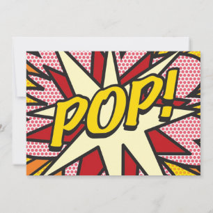 Faire-part POP Votre Message Amusant Art Pop Rétro Bande Dess