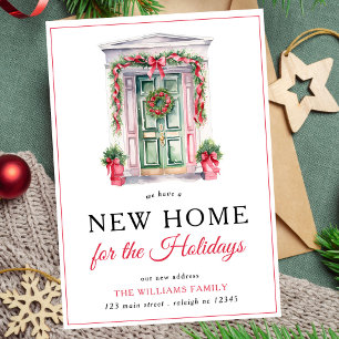 Faire-part Porte de Noël moderne Nouvelle maison Jours de vac