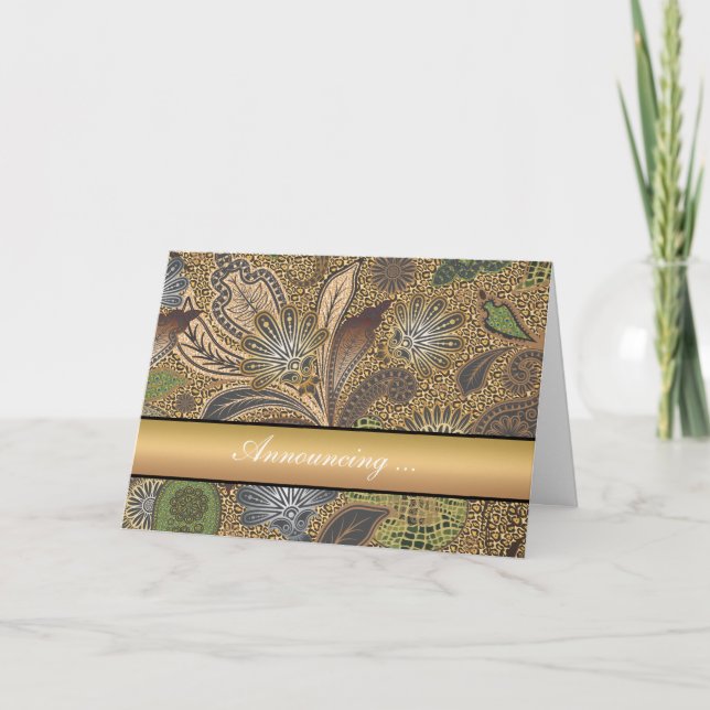 Faire-part Poster de animal Paisley Motif (Devant)