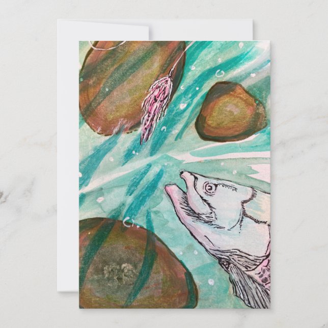 Faire-part Pour l'amour de la pêche au volant (Devant)