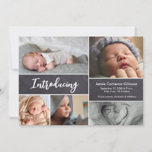Faire-part Présentation de Handlettering script Baby photos s