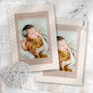 Faire-part Présentation de la photo bébé Stars Boho Naissance