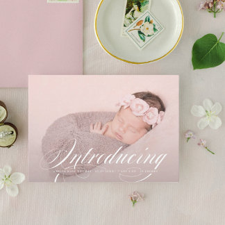 Faire-part Présentation d'Elegant Full Bleed Photo Nouveau bé