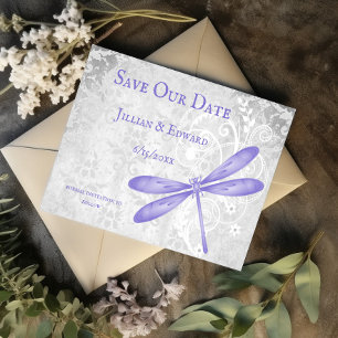 Faire-part Purple Dragonfly Enregistrer La Date Annonce