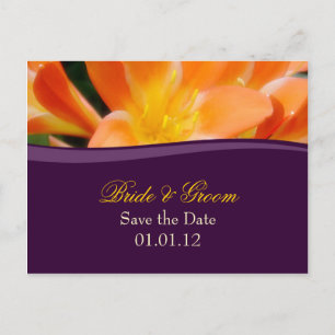 Faire-part Purple et Orange Enregistrer la date Carte postale