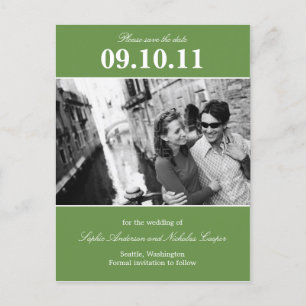 Faire-part Rappel Gras Enregistrer La Date Carte Postale (Ver