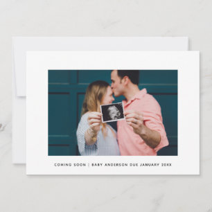 Faire-part Rayures vertes élégantes modernes venant bientôt