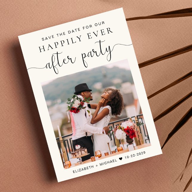 Faire-part Réception de mariage à la crème chic Enregistrer l (Créateur téléchargé)