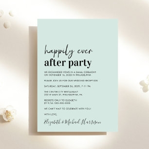 Faire-part Réception de mariage minimal moderne Mint Invitati