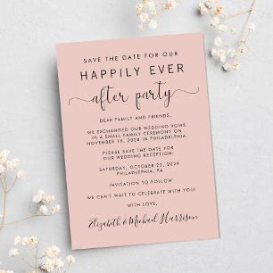 Faire-part Réception de mariage - Photo Blush Enregistrer la