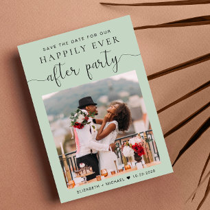 Faire-part Réception de mariage Sage Photo moderne Enregistre