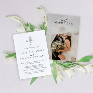 Faire-part Réception de mariage simple de monogramme floral n