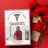 Red Black Médicale School Graduation Photo